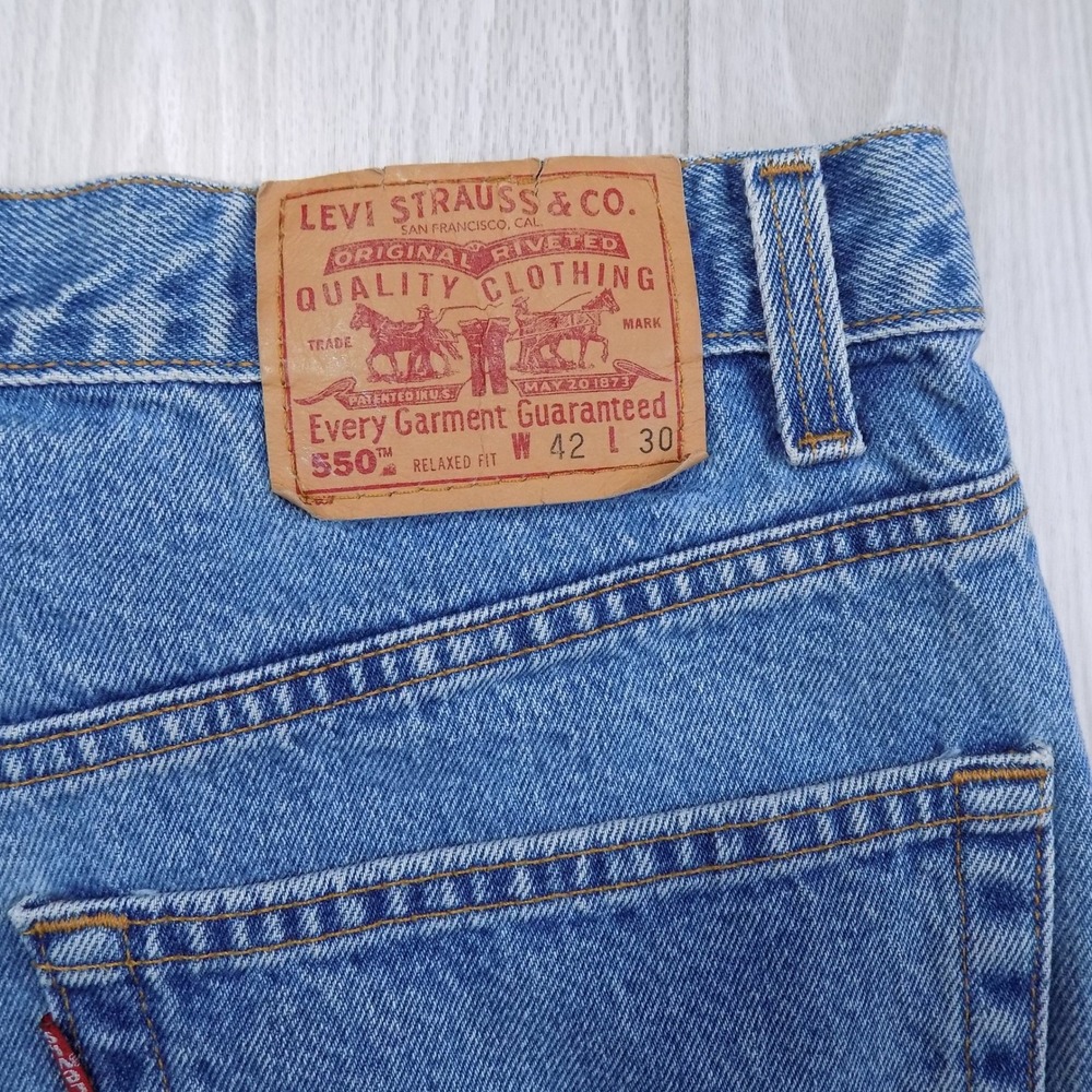 Vintage 90's Levi's 550 Relaxed Fit Jeans Mens 42x30 Blue Made in USA EUC